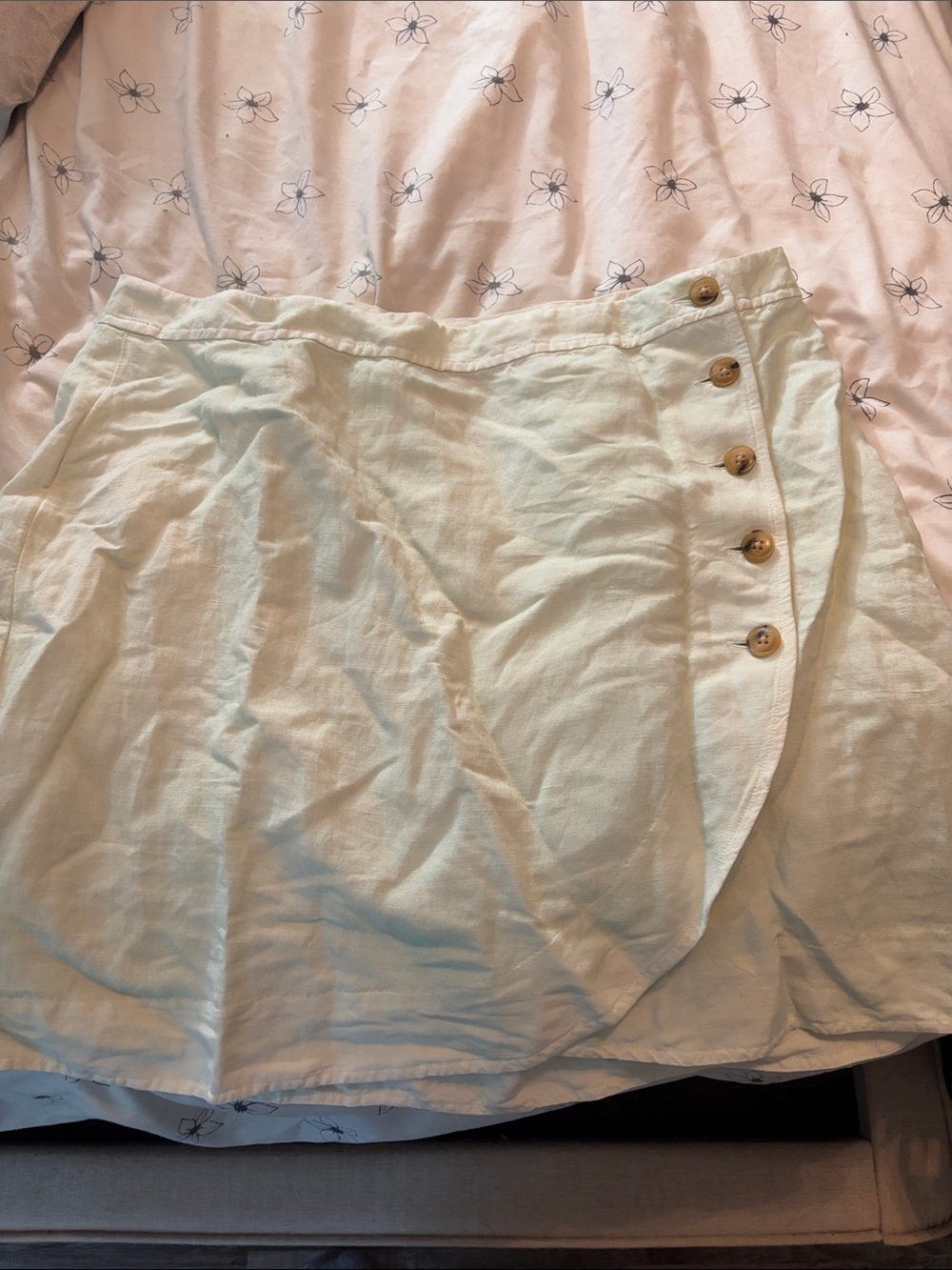 Madewell Light green Button-Front Wrap Skirt